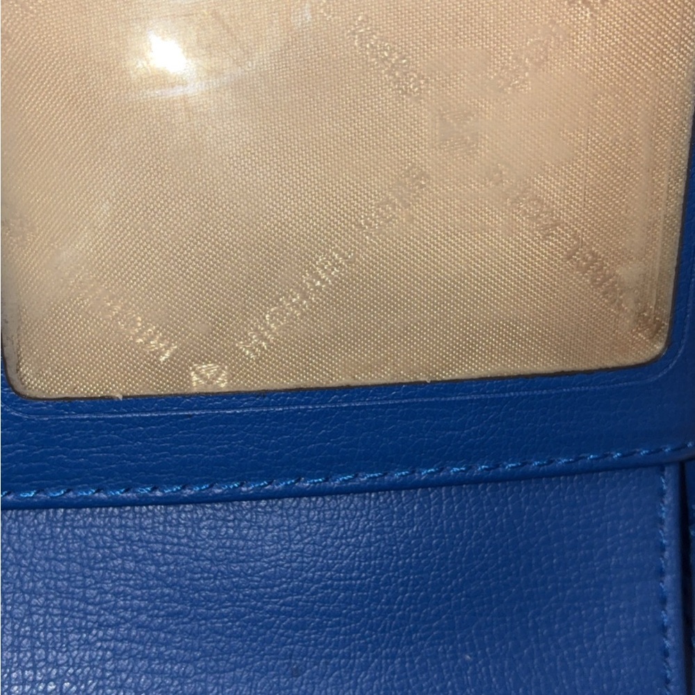 Michael Kors Royal Blue Bifold Wallet with Zipper Dual Coin Pouch - Picture 6 of 8